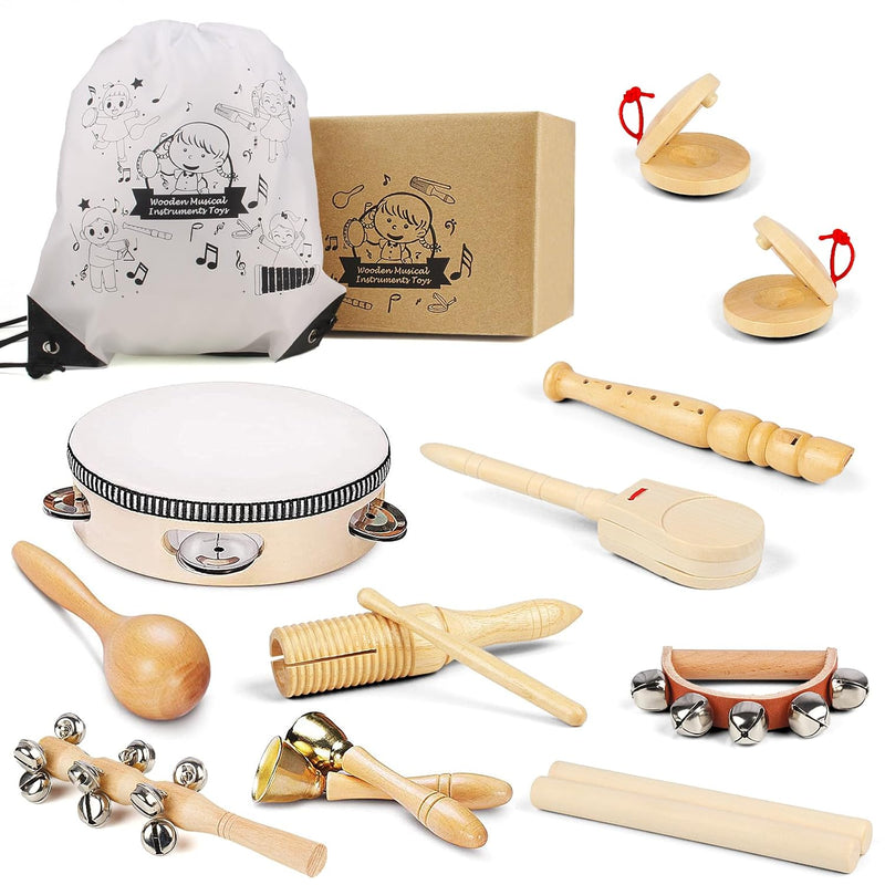 Kids Musical Instruments Toys, Percussion Instruments Set With Storage Bag,