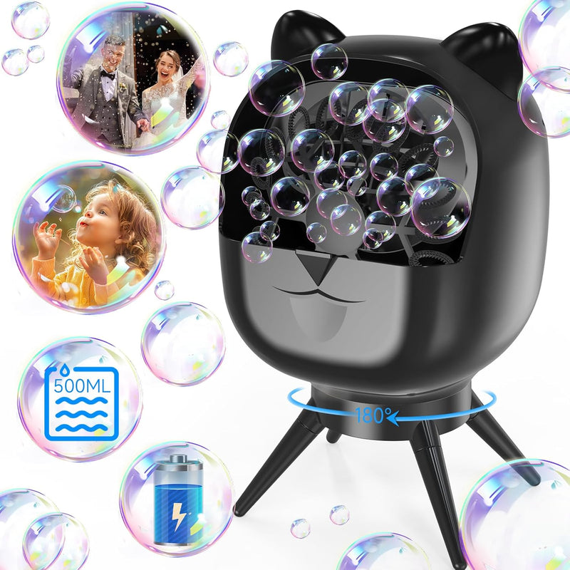 Bubble Machine For Kids Toddlers, 30000+ Bubbles Per Min 180° Auto Roating