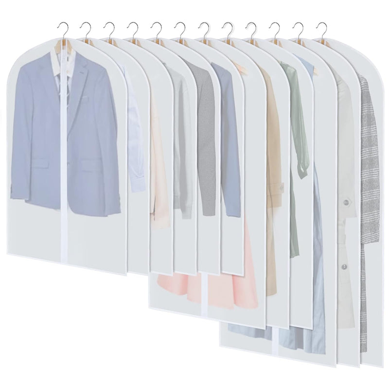 Garment Bags For Hanging Clothes, Set Of 12 Suit Bags Dust-Resistant Clothes Cov