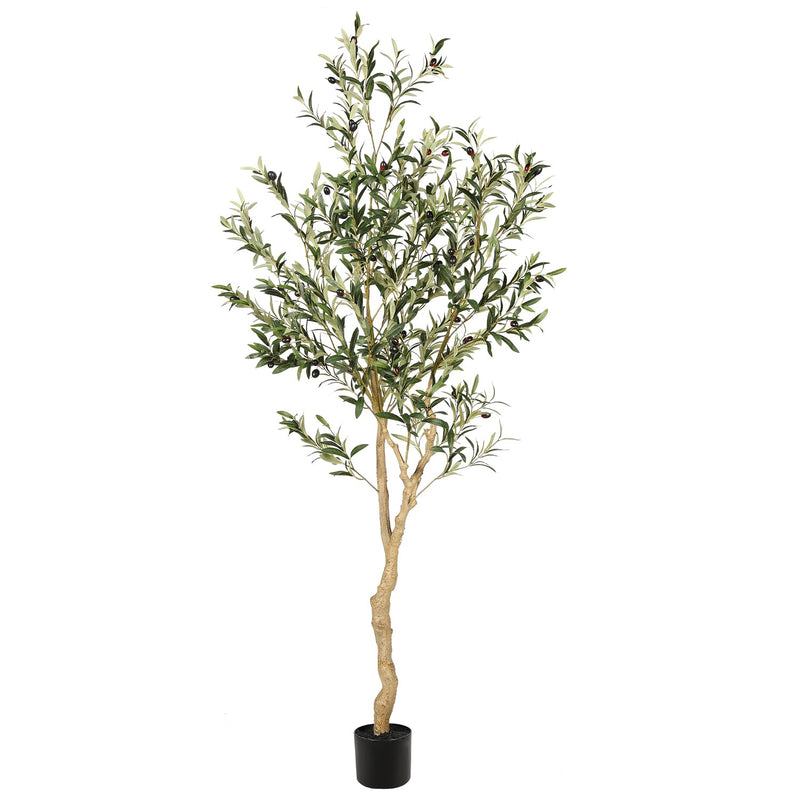6Ft Faux Olive Tree, Tall Olive Tree Plants, Fake Potted Olive Silk Tree, Arti