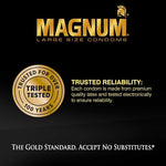 Magnum Ecstasy Large Size Condoms, Black Latex, Lubricated, 10-Count