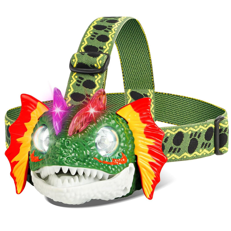 Dinosaur Headlamp Led Dilophosaurus Headlamp For Kids Camping Gear Essentia