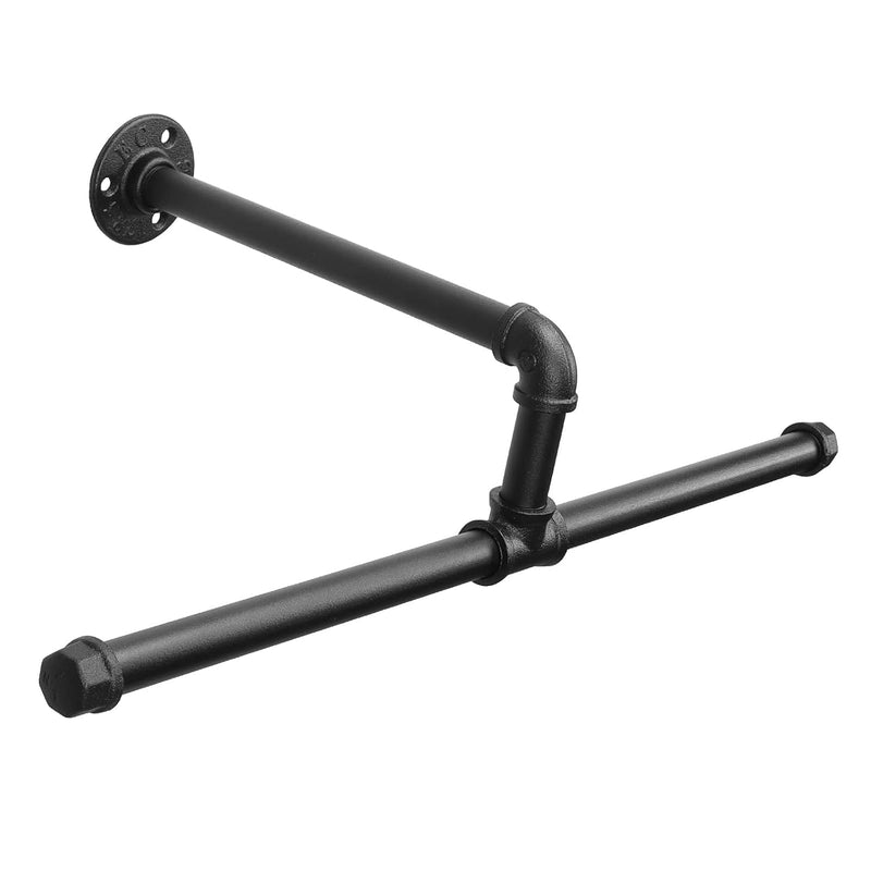 Industrial Pipe Clothes Rack Floating Diy Wall Mounted, Heavy Duty Rustic Vintag