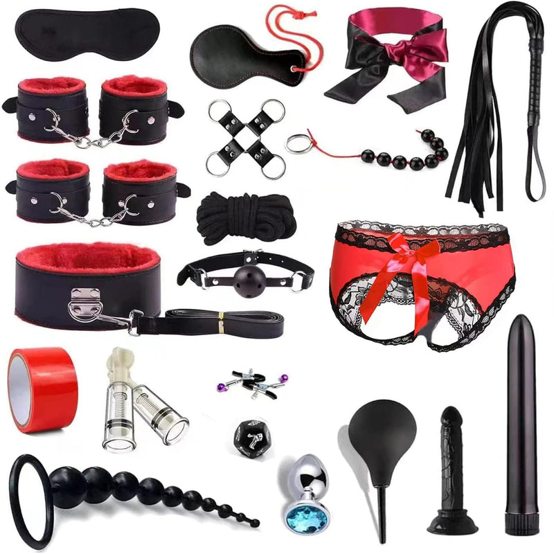 Bdsm Restraints Sex Toys 22Pc Bondage Restraints Set Fetish Bed