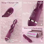 G Spot Vibrator Adult Toy - Premium Triple Vibrators With 10 Modes, Silent Vibrator Ipx7 Waterproof Full Silicone Women Sex Toys, Clitoral Anal Beeds Nipple Toys Adult Toys For Women Men Couple