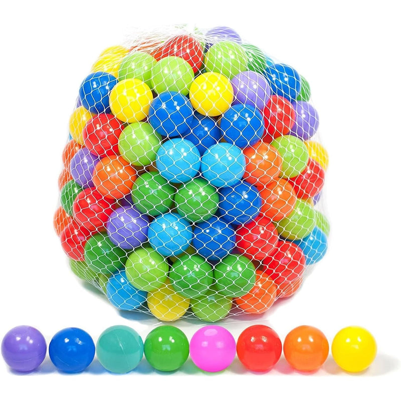 50 Soft Plastic Mini Balls W/ 8 Vibrant Colors Crush Proof, No Sharp Edges,