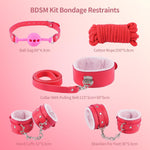 BDSM Kit Sex Bondage Restraints - Upgraded 11PCS Bondage Set with Adjustable Handcuffs Ankle Cuffs Collar Blindfold Silicone Ball Gag, Adult BDSM Sex Toys for Couples