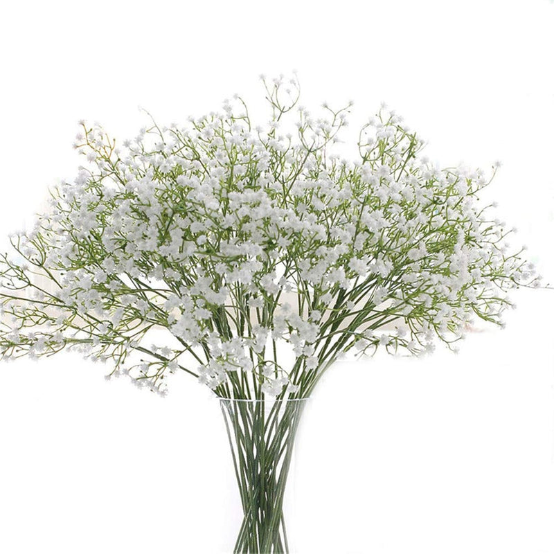 9Pcs Long Stem Artificial Baby Breath Flowers Real Touch Silk Gypsophila Bouqu