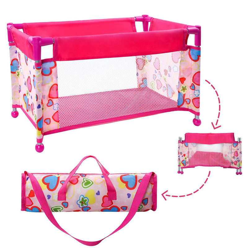 Baby Doll Crib, Baby Doll Bed For 17 21 Dolls, Foldable Baby Doll Playpen T