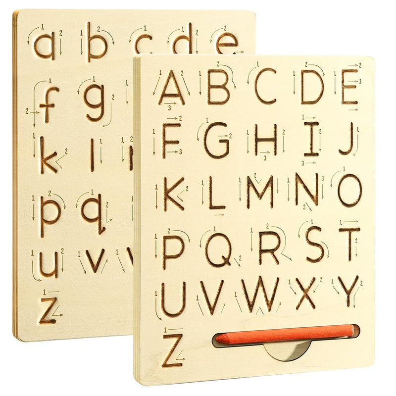 Wooden Letters Practicing Board,Reusable Handwriting Alphabet Tracing Board