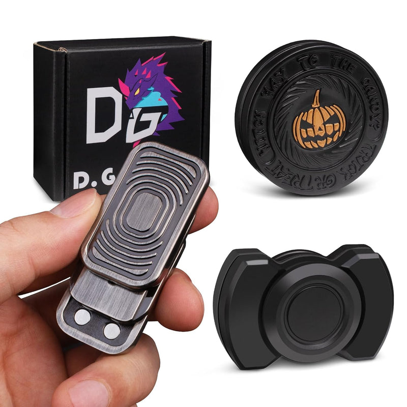 Fidget Toys Adults Pack, Metal Fidget Slider, Spinner And Haptic Coin, Decompr