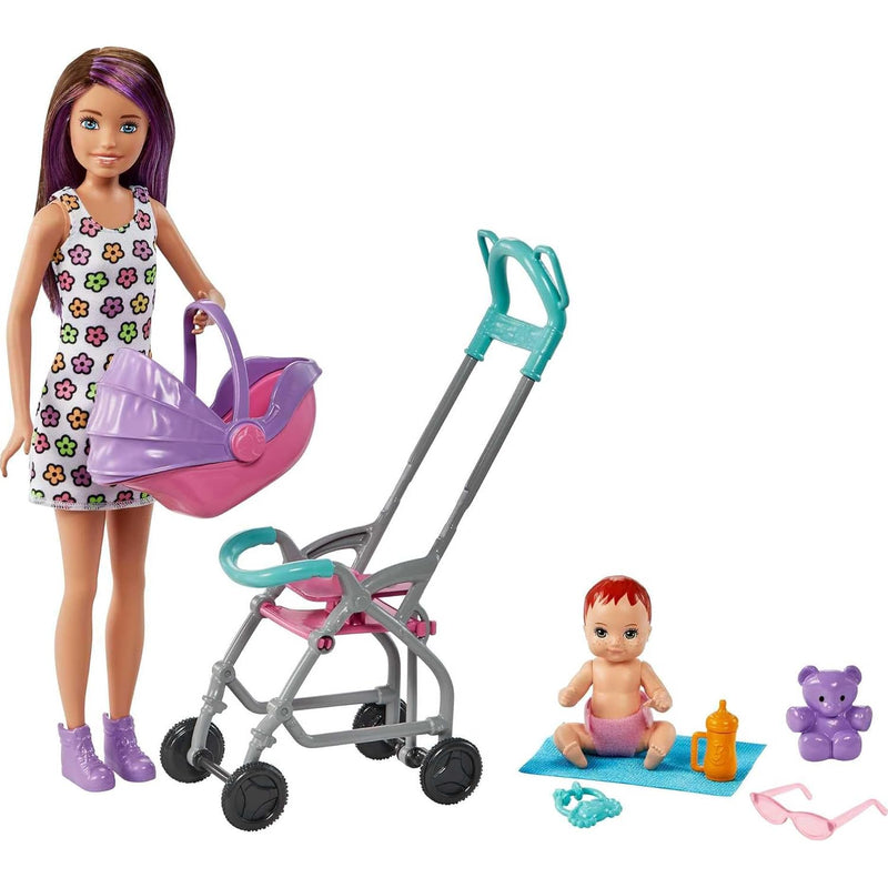 Barbie Skipper Babysitters Inc Playset with Doll, Stroller, Baby Doll & 5 A