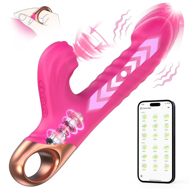 Thrusting Vibrator Dildo Sex Toy For Women - Adult Toys With 9 Powerful Thrust Vibrating 9 Sucking Modes, G Spot Vibrator Clitoral Stimulator Vibrators Dildos, Sex Toys For Women And Couples