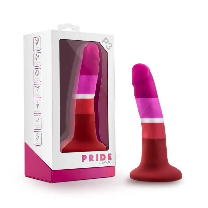 Blush Avant Pride P3 Beauty 5.5” Petite Dildo For G-Spot - Ultrasilk Smooth Slim Silicone Cock - Suction Cup, Strap-On, Body-Safe - Luxury Play Adult Sex Toy For Women, Men & Couples - (Strips)