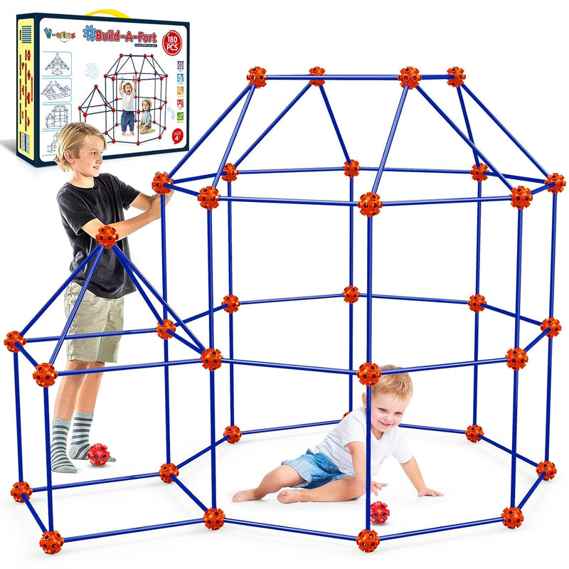 V Opitos 180 Pack Fort Building Kits For Kids Age 4, 5, 6, 7, 8+ Years Old,