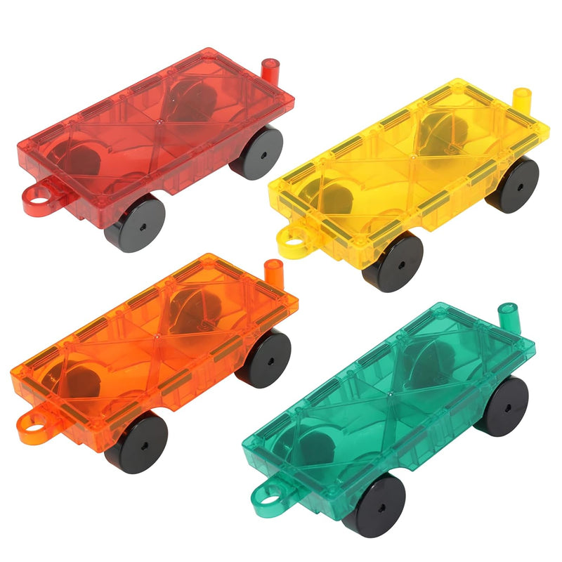 Magnetic Cars 4 Piece Magnetic Construction Set, Truck Kit Toy With Stronge