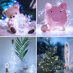 4 Pack 50 Led Fairy Lights Battery Operated Silver Wire 16.1Ft Waterproof White Twinkle Lights For Gifts Party Wedding Valentine Christmas Birthday Indoor Outdoor Decoration