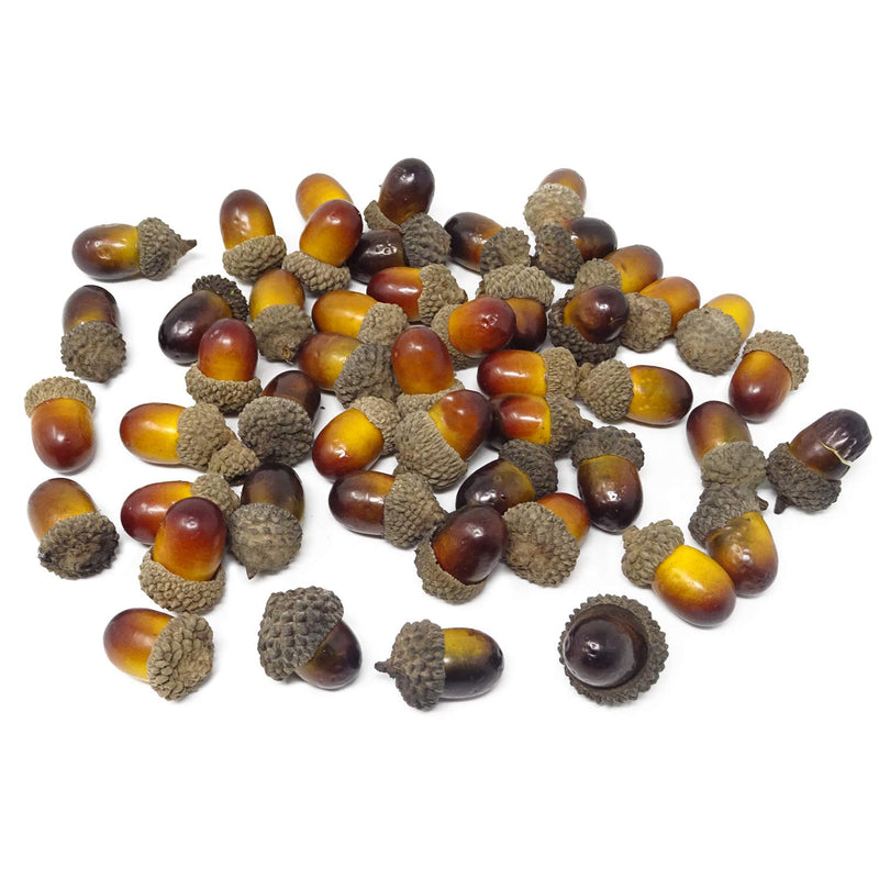50Pcs Lifelike Artificial Acorn Fake Nutty Craft Acorns With Acorn Cap Simulat
