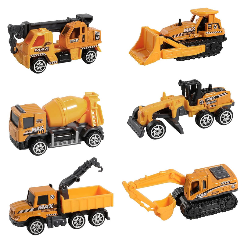 Construction Truck Toys, 6Pcs Mini Engineer Car Toys Small Construction Veh