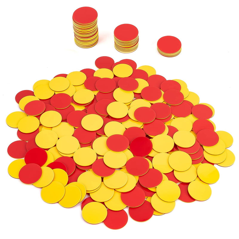 Round Math Counters,Plastic Two Color Counter Yellow Red 200 Pcs, Education