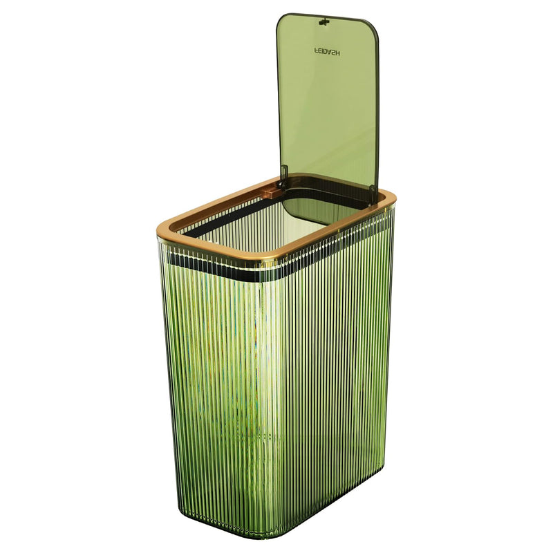 Transparent Trash Can, Bathroom Trash Cans With Lids, 2.6 Gallon Garbage Can For