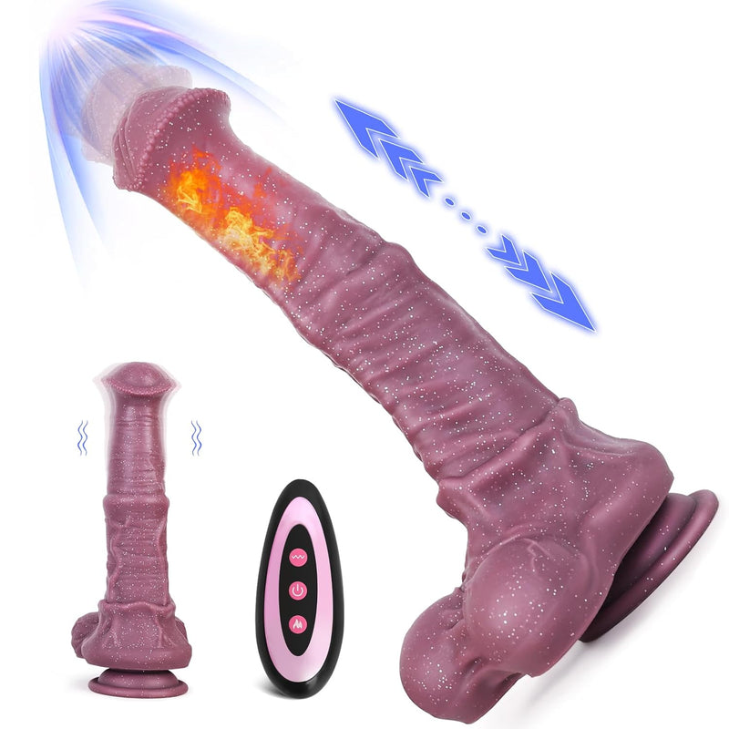 Thrusting Horse Dildo Vibrator Monster Big Dragon Dildo With Thrust & Vibrations, Fantasy Long Animal Monster Dildo Remote Control, Suction Cup U & G-Spot Anal Dildo Adult Sex Toys & Games Dildos