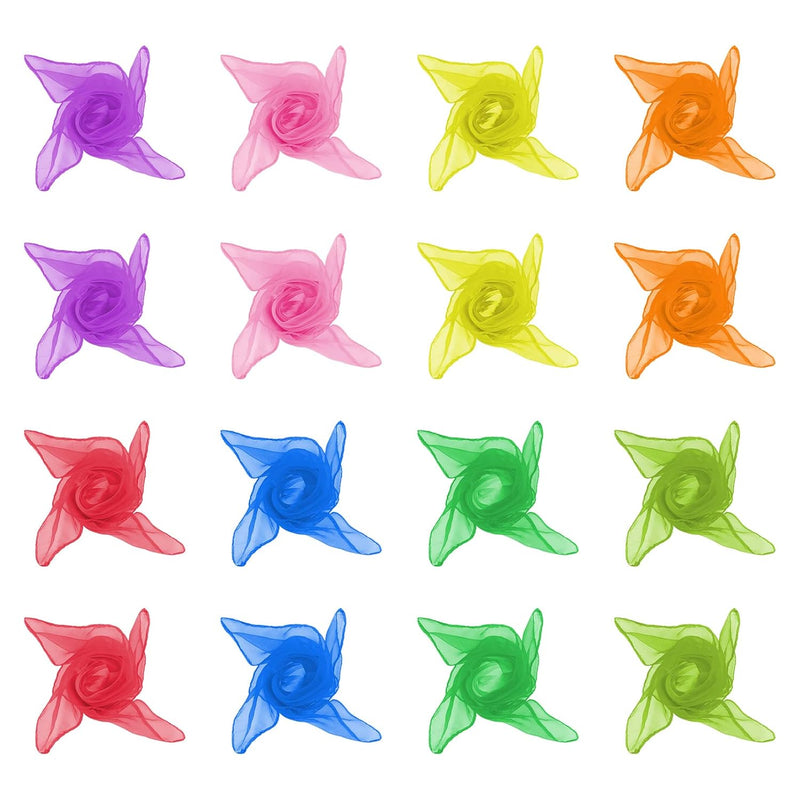 Square Dance Scarves, 16 Pcs Play Scarves, Juggling Scarf Silk Scarves Perf