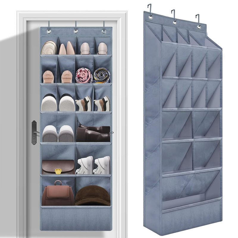 Over The Door Shoe Organizers With Large Pocket, Hanging Shoe Rack For Closet Sh