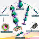 Metal Anal Beads Butt Plug Sex Toys For Men Women And Couples, Anal Trainer Pack Of 3 Graduated Stainless Steel Adult Toys, Prostate Massager Mens Anal Training With Luxury Jewelry Design 1 Piece