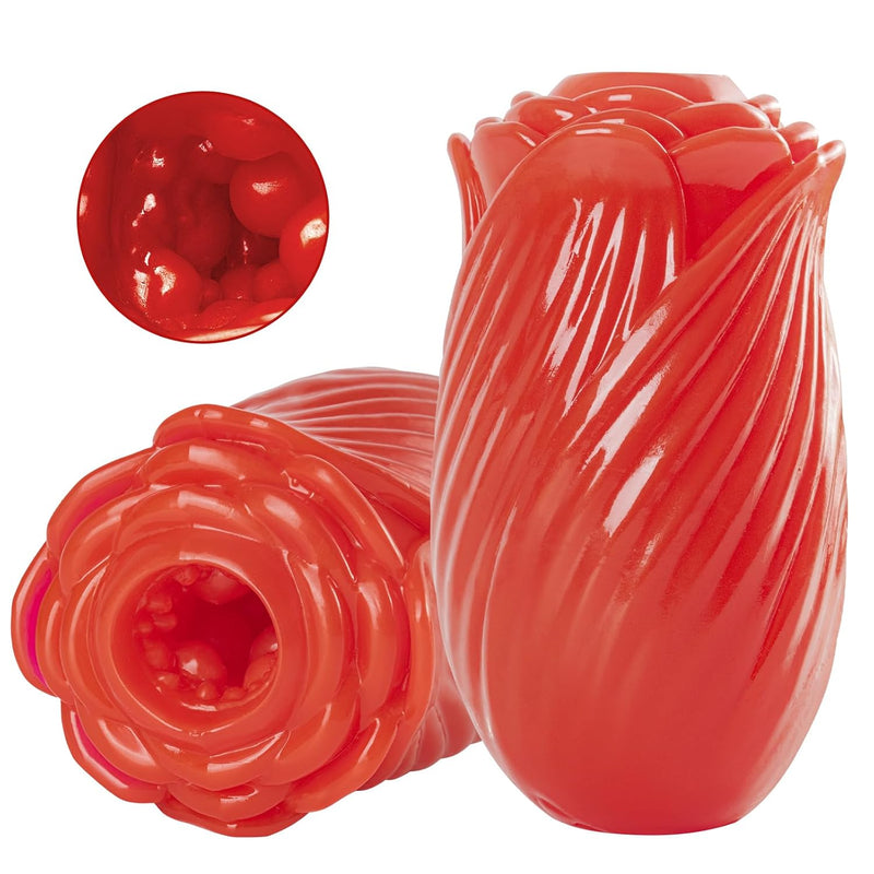 Manual Male Stroker Rose Shaped Reusable Male Masturbator Cup With Tpe Texture Channel, Handheld Pocket Pussies Masturbation Sleeve Blowjob Adult Sex Toys For Men