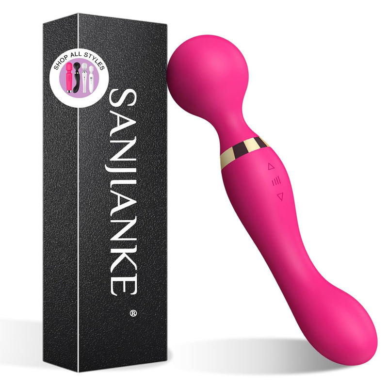 Sex Toys - Double Ended Dildo Vibrator For Women,20 Patterns & 8 Speeds For Clitoral And G-Spot Stimulation, Waterproof Rose Adult Sex Toys For Women And Couples Clitioral Stimulant Tool (Red)
