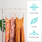 Premium Velvet Shirt Hangers 30 Pack, Non-Slip 360° Swivel Hook Slim Flocked Coat Hanger, Space Saving Felt Hanger for for Tank Top, Blouses, Strappy Dresses