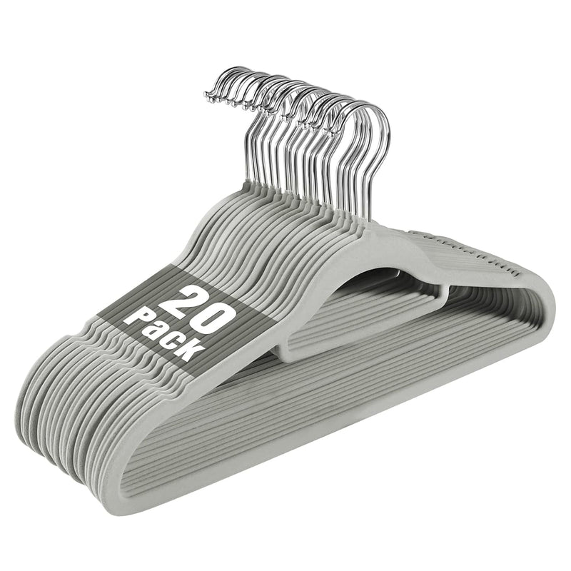 Velvet Clothing Hangers Non-Slip Grey Suit Hanger Space Saving Clothes Hanger He