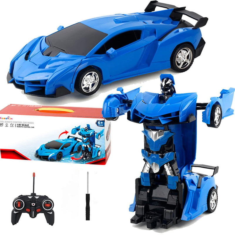 Transformable Remote Control Car: Rc Car Toy For Boys And Girls With Flashing