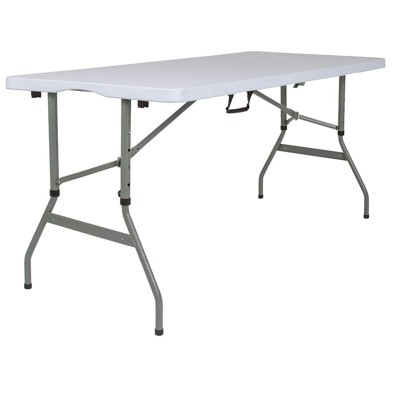 5-Foot Height Adjustable Bi-Fold Granite White Plastic Banquet And Event Foldi