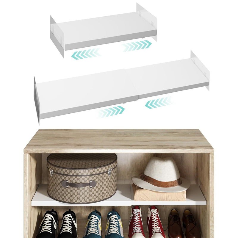 2Pack Expandable Closet Tension Shelves Organizers, Heavy-Duty Metal Tension She