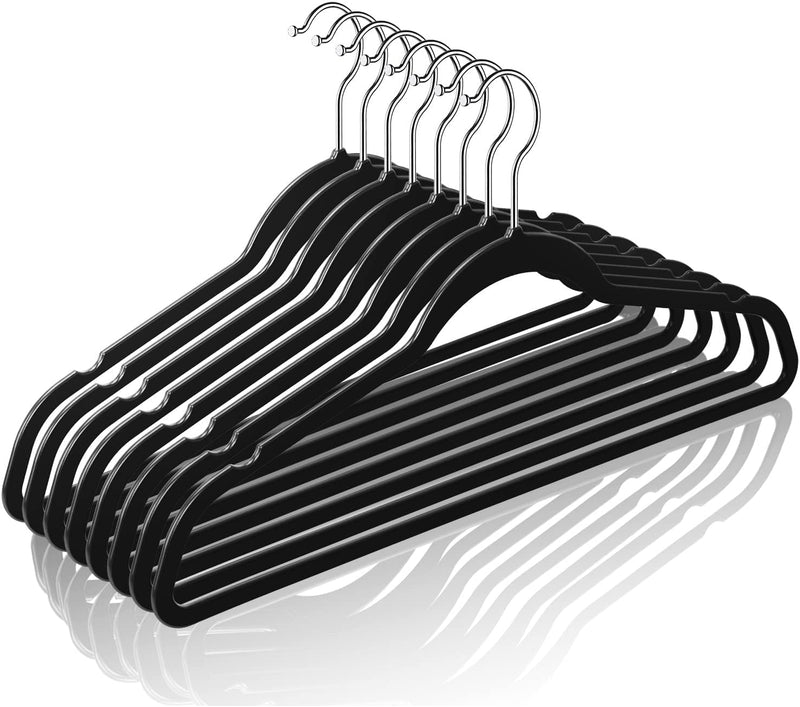 Big Clothes Hangers 50pack Non-Velvet Thin Plastic Hangers for Clothes -Heavy Duty Coat Hanger Set -Space-Saving Closet Hangers,Functional Non-Flocked Hanger