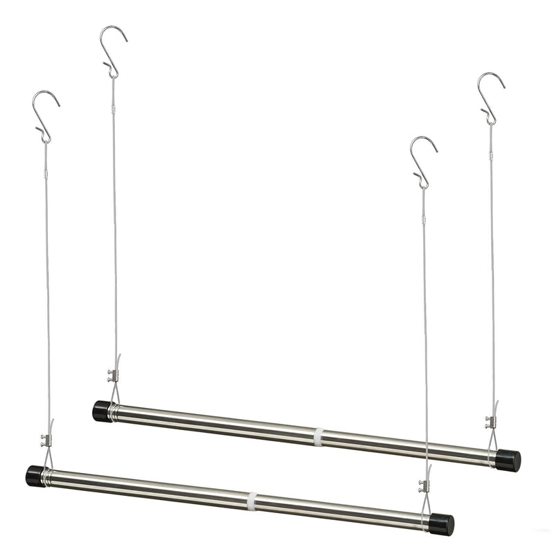 Double Closet Rods For Hanging Clothes, 15 To 39 Inch Adjustable Hanging Closet