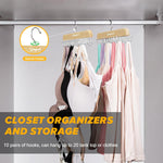 Bra Hanger for Closet, Tank Top Hanger 2 Pack w/20 Hooks Holds 40 Bras, Capacity Foldable Wood Space Saving Hanger, 360°Rotating Closet Organizers and Storage for Dorm & Apartment