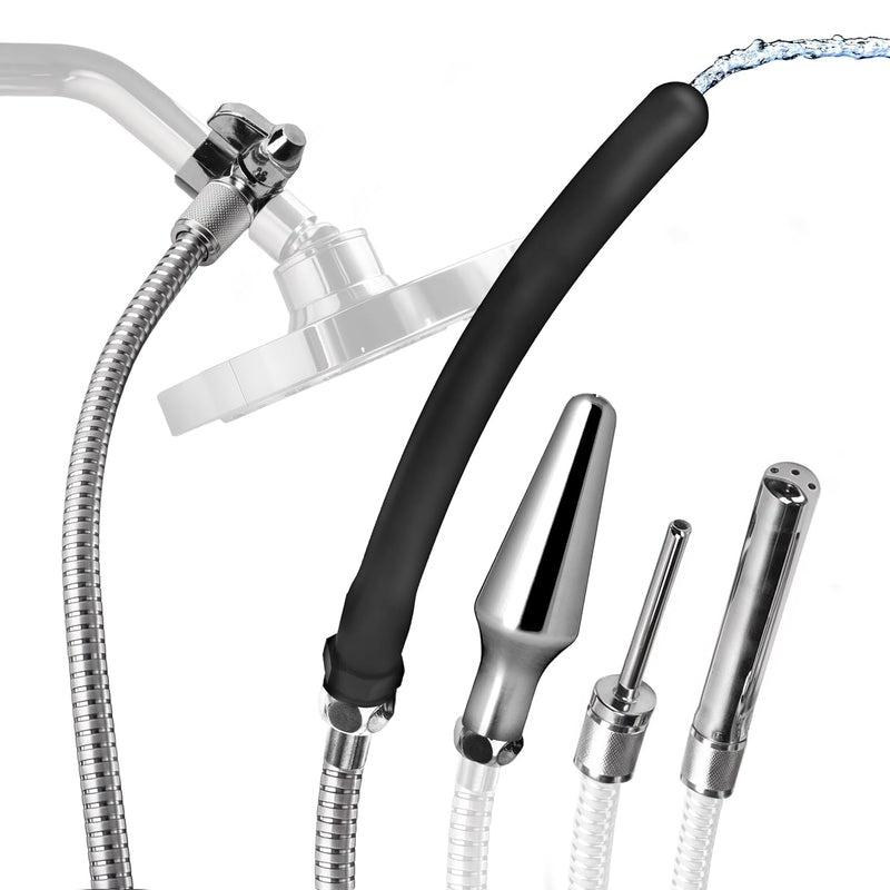 Premium Shower Enema Set With 6 Ft Hose, 4 Silicone & Aluminum Tips, Abs Construction, Flexible Comfort Attachments, Shower Adapter, Reusable Douches & Enemas Accessory