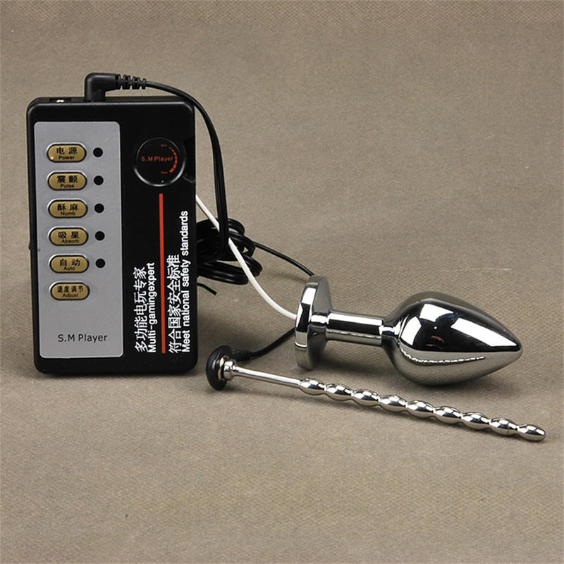 Sex Jewelry Base Metal Anal Plug Bead Urethral Plug Male Training Sex Toy Butt Plug Masturbation Massage Set