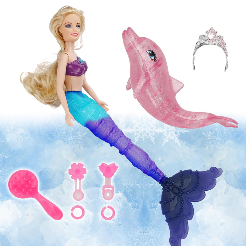 Mermaid Princess Doll Play Set, Temperature Color Changing Mermaid Tail, Dr