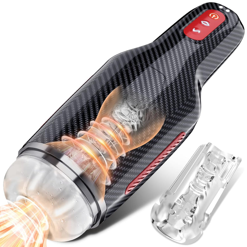 Automatic Sucking Male Masturbator - Upgraded Heating Adult Male Sex Toys For Men With 5 Sucking & 10 Vibrating Modes, Hands Free Pocket Pussy Male Stroker 3D Realistic Textured, Blowjob Sex Machine