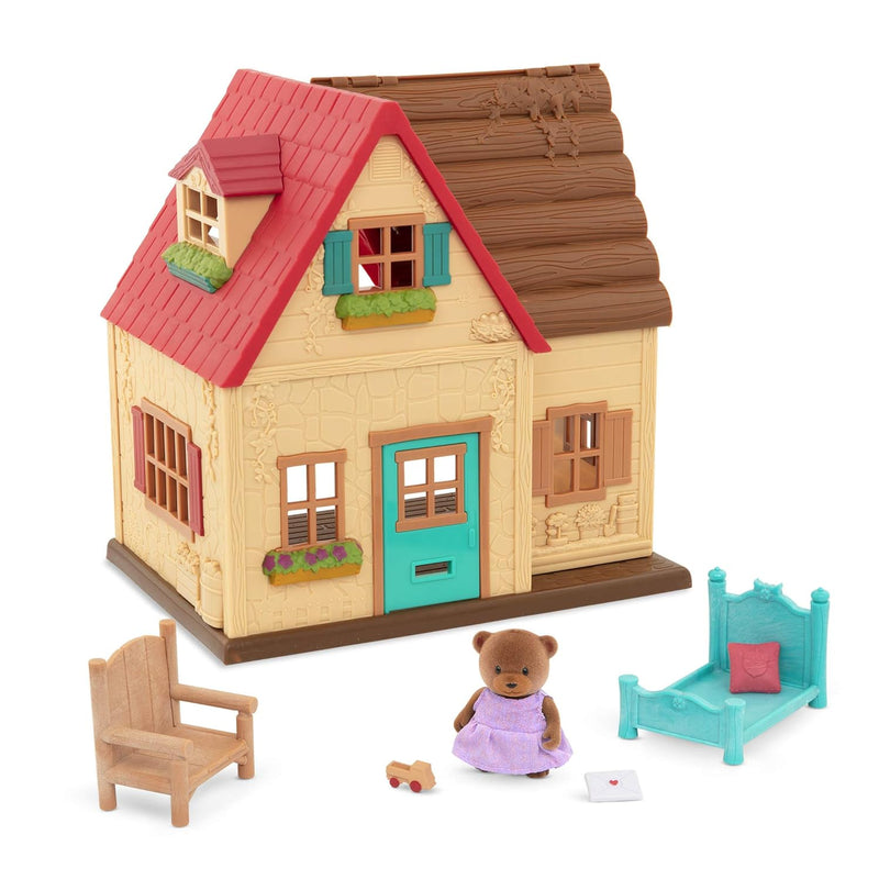 Li’l Woodzeez – Sunny Acres Country House – Dollhouse Playset with Furnitur