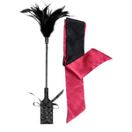 Sex Tickler For Play 15" And Bdsm Blindfold Eye Mask For Bedroom 59", Bondage Restraints 2Pcs Set For Adults