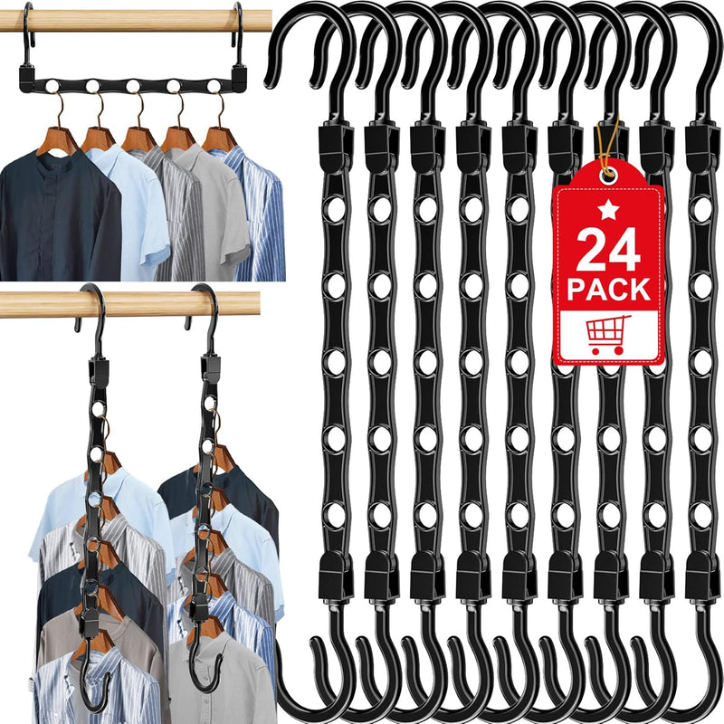 24 Pack Hangers Space Saving Magic Sturdy Closet Hangers Space Saver Closet Orga