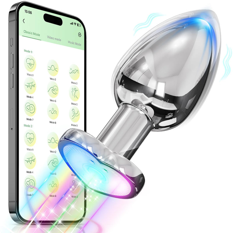 Anal Plug Sex Toys, Vibrating Butt Plug Anal Toy, Heart Light Up Butt Plug With App Couples Remote Control Anal Vibrator, Anal Trainer Prostate Massager, Anal Adult Sex Toy For Men And Women