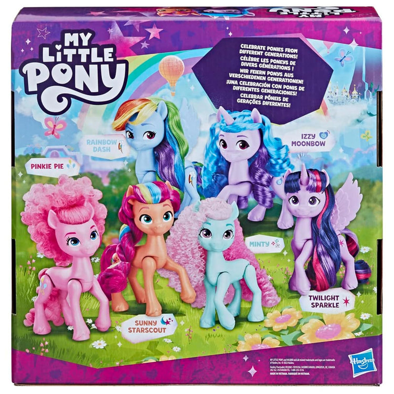 My Little Pony Dolls Rainbow Celebration, 6 Pony Figure Set, 5.5-Inch Dolls