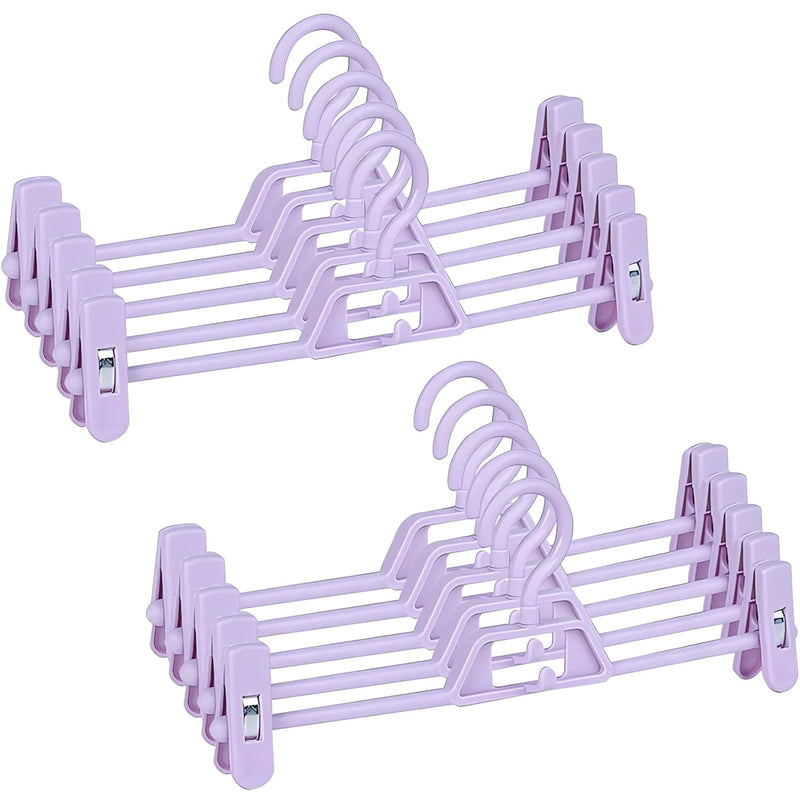 Pants Hangers With Clips, Skirt Hangers 10 Pack, Multifunctional Adjustable Clip