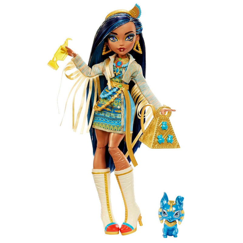 Monster High Doll, Cleo De Nile with Blue Streaked Hair in Signature Look w